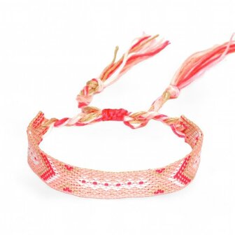 Geweven armband - Roze