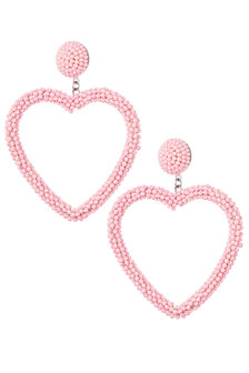 Oorbellen candy heart - Roze