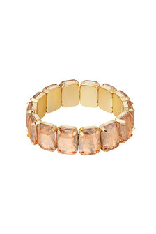 Elastische armband bling - Goud/koraal