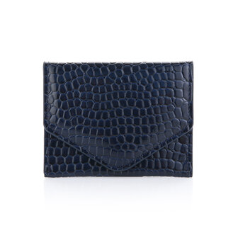 Pasjeshouder met croco motief - Navy