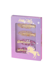 Haarclips set cadeau doosje - Roze/Goud