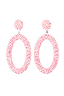 Oorbellen candy oval - Roze