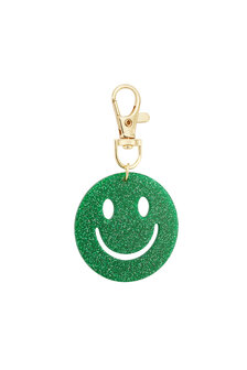 Sleutel/tas hanger smiley - Groen