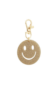 Sleutel/tas hanger smiley - bruin