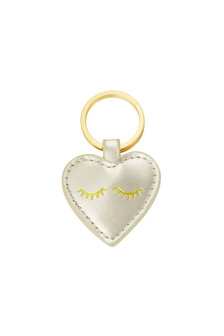 Sleutel/tas hanger heart- Goud