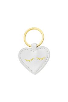 Sleutel/tas hanger heart- Zilver