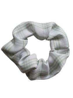 Scrunchie grove ruit - Groen/wit