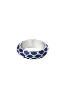 Ring giraf - Zilver/Blauw- MT 16