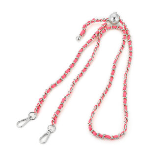 Tas riem / Bag strap chain Zilver/roze