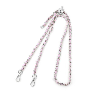 Tas riem / Bag strap chain Zilver/Lila