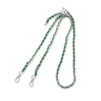 Tas riem / Bag strap chain Zilver/groen