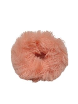 Scrunchie haarelastiek bont - Zalm