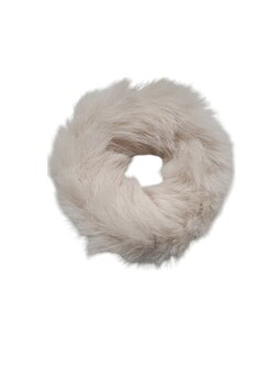 Scrunchie haarelastiek bont - Beige