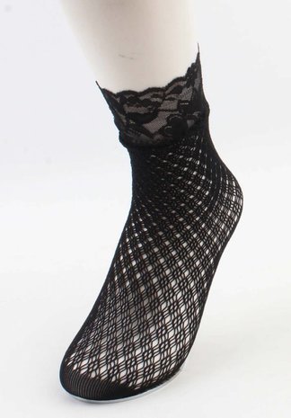 Sokken/Panty sokjes open gewerkt met - Zwart - Bijoux for me