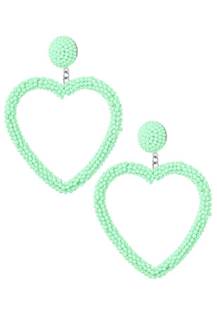 Oorbellen candy heart - Groen