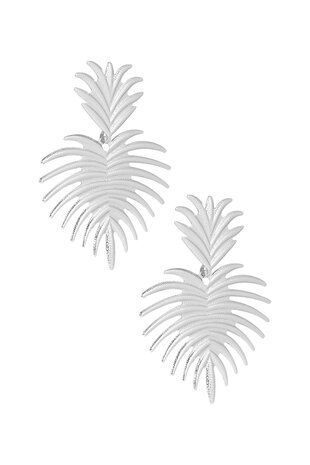 Oorbellen spiked leaves - Zilver