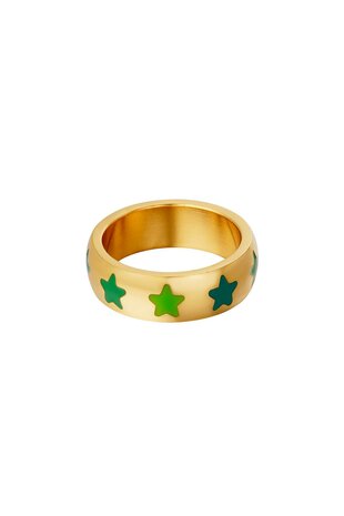 Ring stars groen - Maat 16