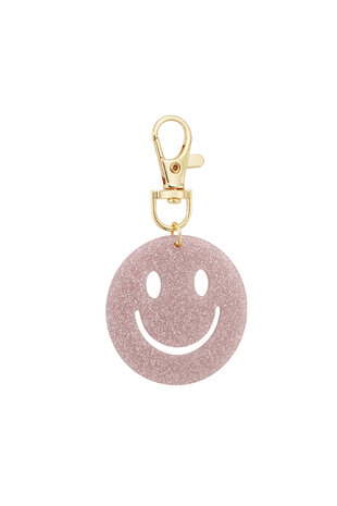 Sleutel/tas hanger smiley - Roze