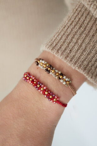 Armband daisy - Zwart/grijs