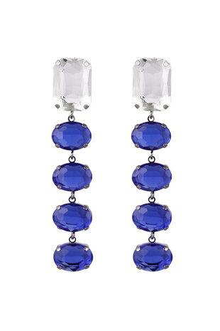 Oorbellen crystal clear - Blauw