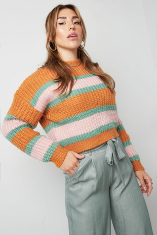 Trui colourful stripes mt L/XL