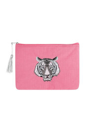 Make-up/Toilet tas tiger - Roze