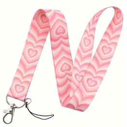 Telefoonkoord / keycord heart - Roze