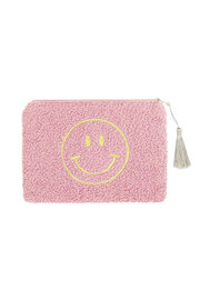 Make-up/Toilet tas teddy smiley - Roze/goud