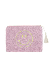 Make-up/Toilet tas teddy smiley - paars/goud