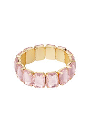 Elastische armband bling - Goud/Roze