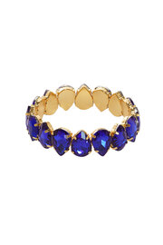 Elastische armband bling druppel- Goud/Blauw