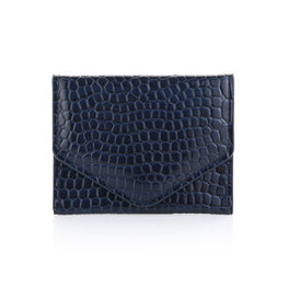 Pasjeshouder met croco motief - Navy