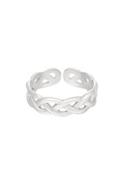 Ring braided - Zilver Maat 16