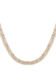 Strass ketting / Choker goud/wit