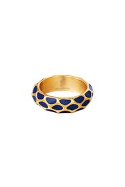 Ring giraf - Goud/Blauw- MT 16