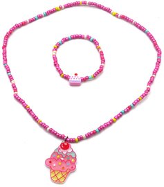 Kindersieraden set icecream roze